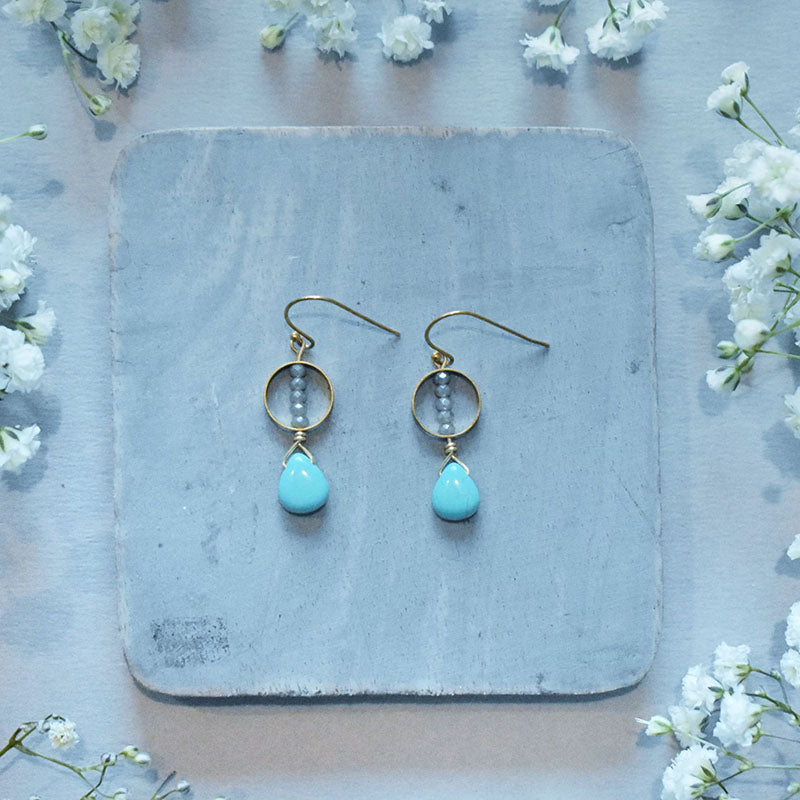 Turquoise & Gray Earrings