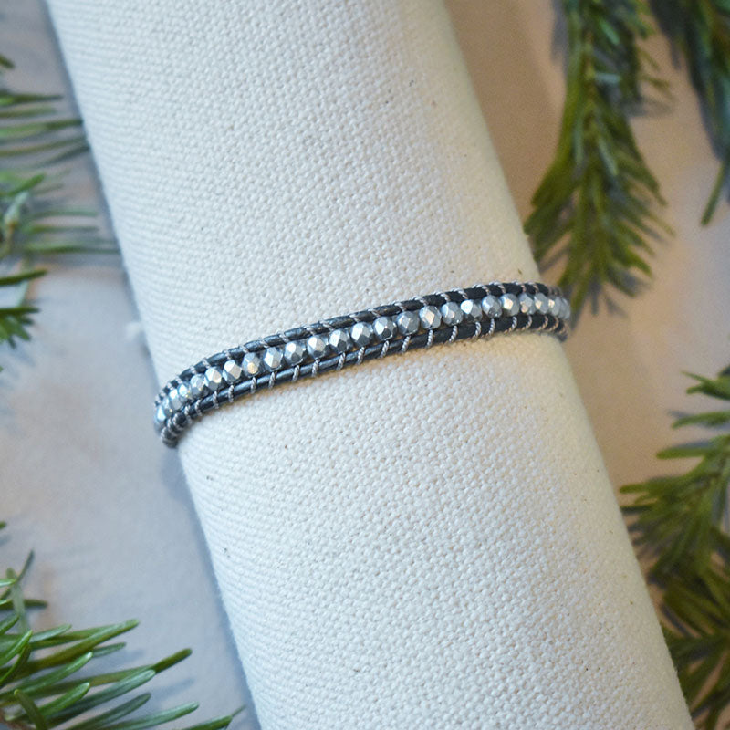 Silver & Metallic Leather - 1 Wraps