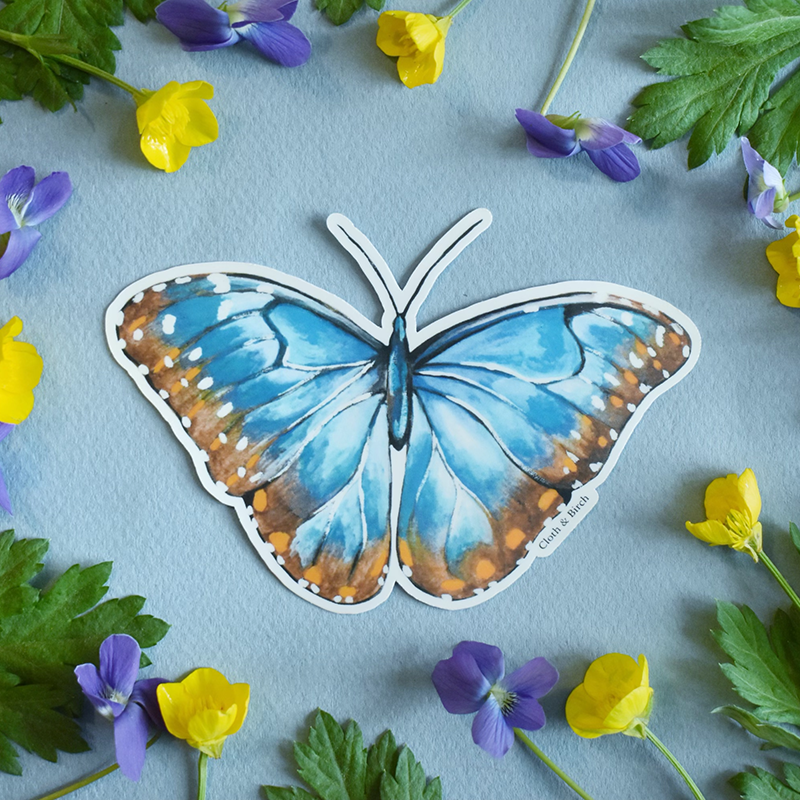 Blue Morpho Butterfly Sticker