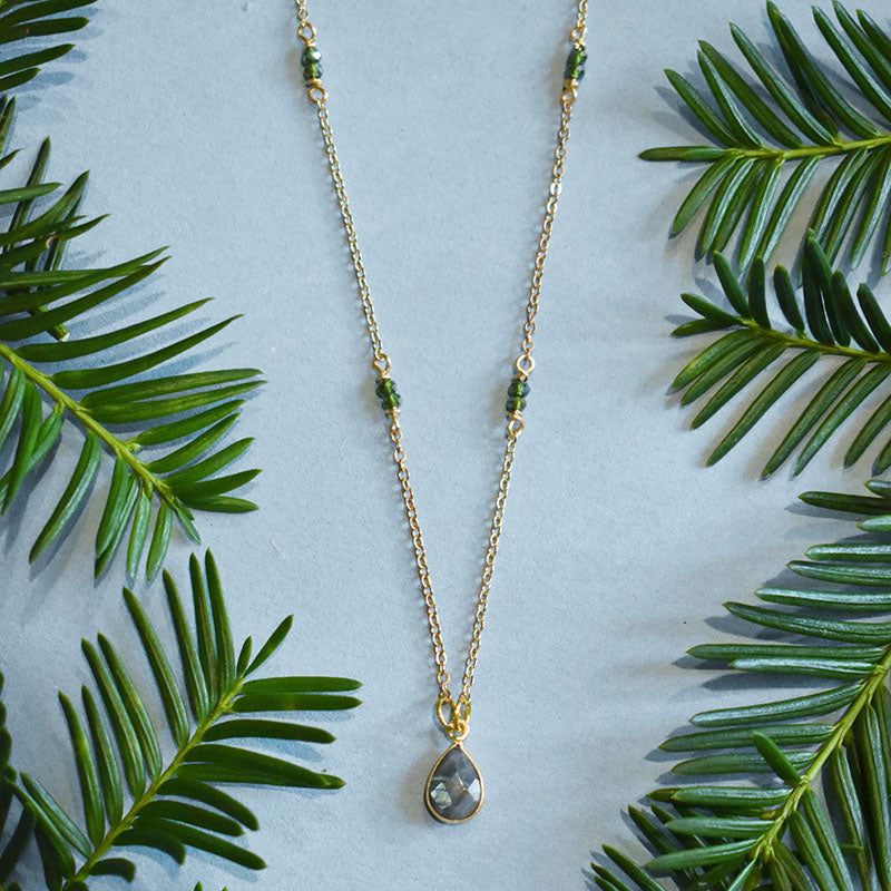 Labradorite & Forest Gold Necklace