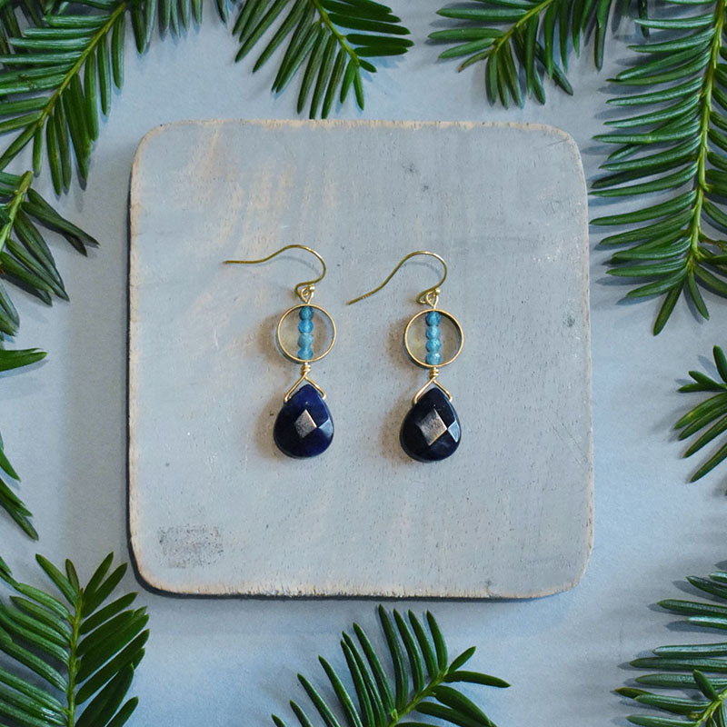 Sodalite & Apatite Earrings