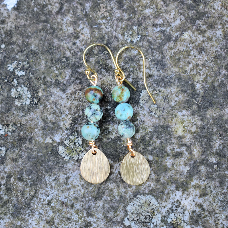 African Turquoise Earrings