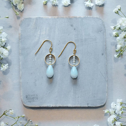 Amazonite & Pewter Earrings