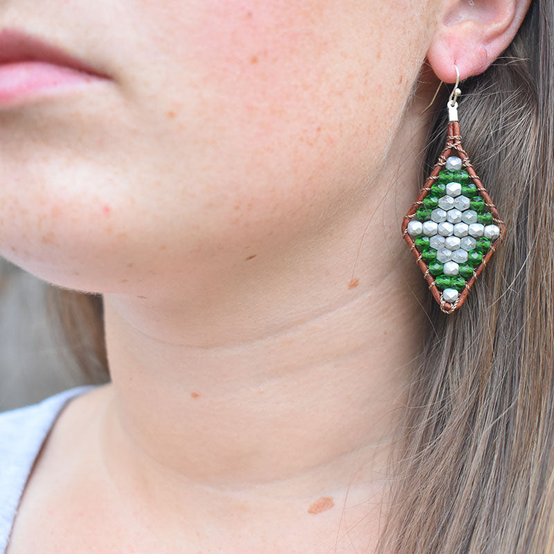 Pine Leather Earrings