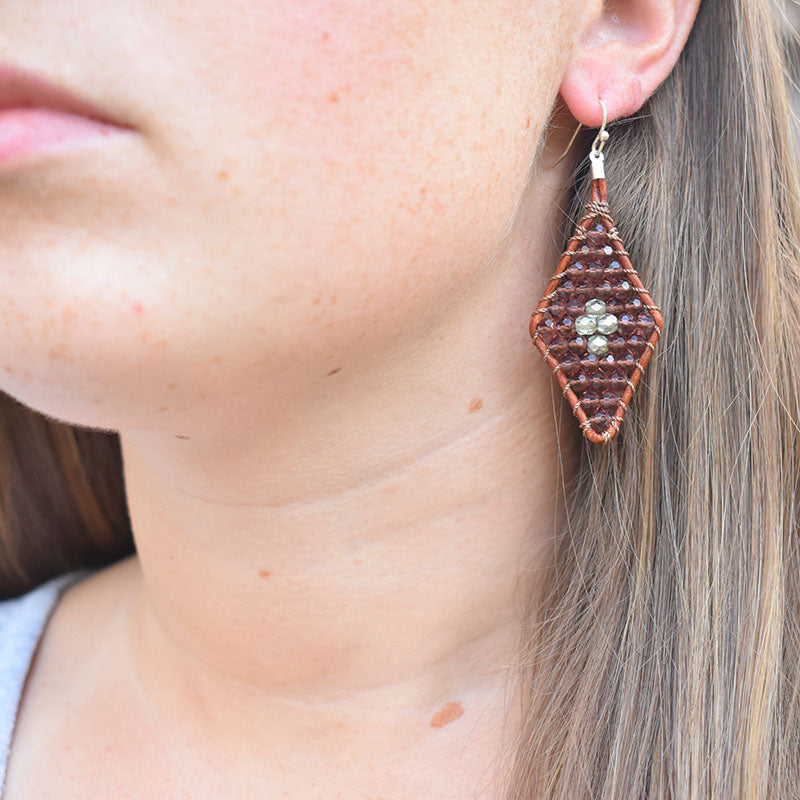 Eggplant Leather Earrings