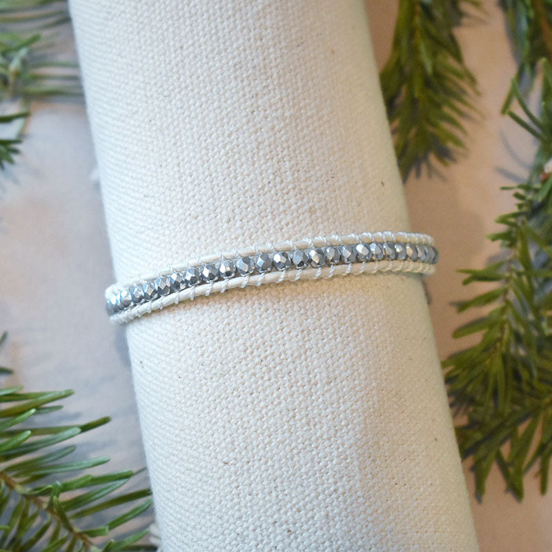 Silver & Metallic Leather - 1 Wraps