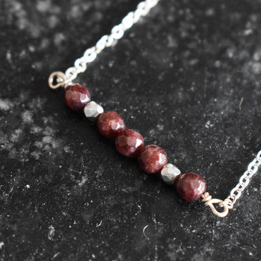 Garnet & Silver Necklace