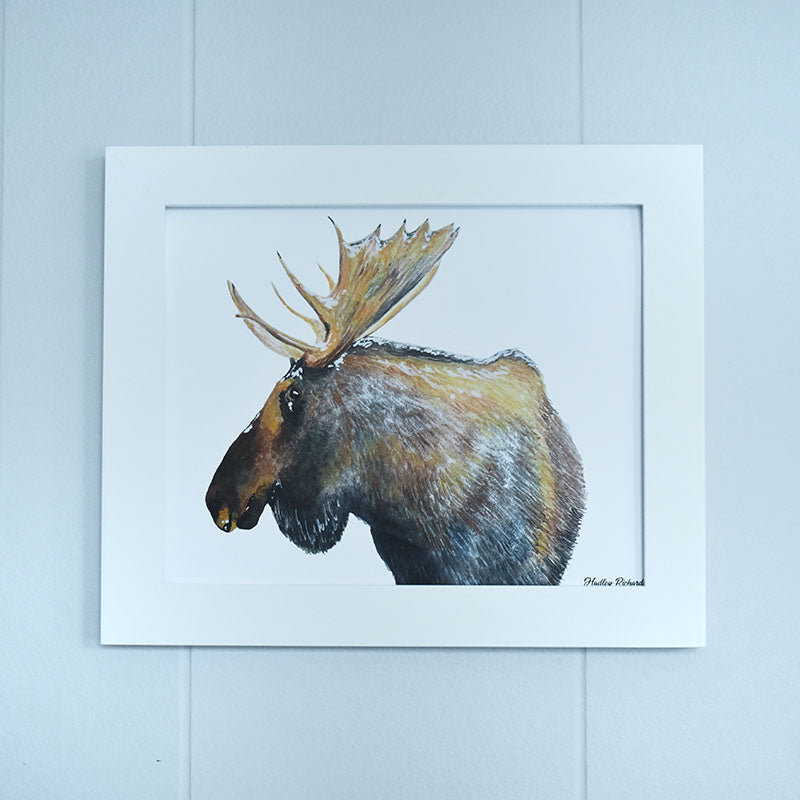 Moose 8x10 Watercolor Print