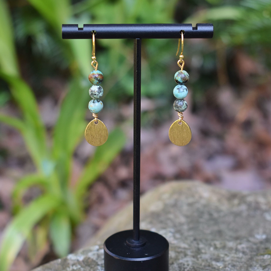 African Turquoise Earrings