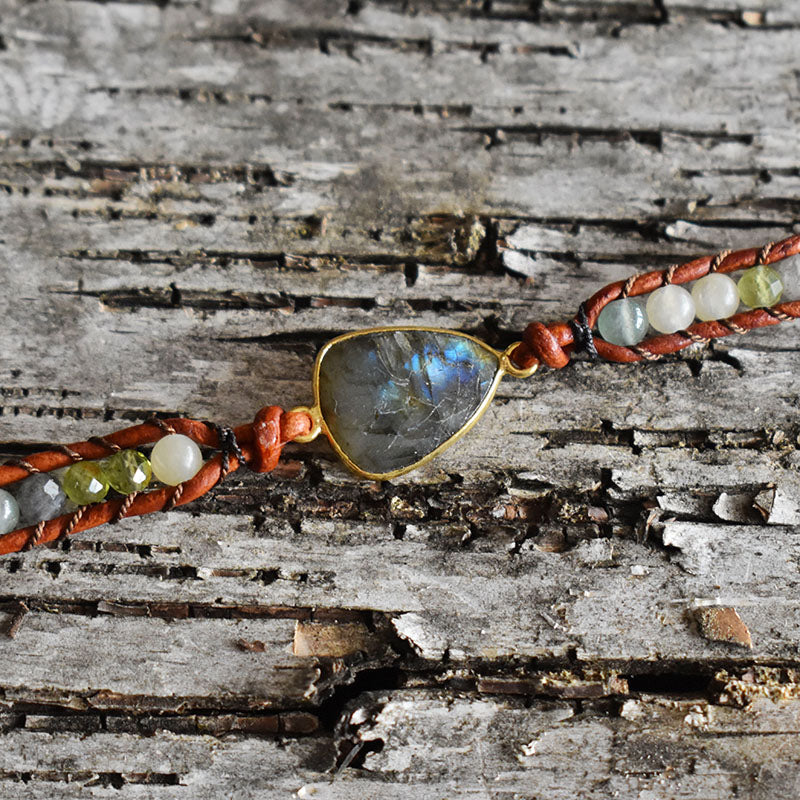 Leaf & Labradorite - 3 Wrap