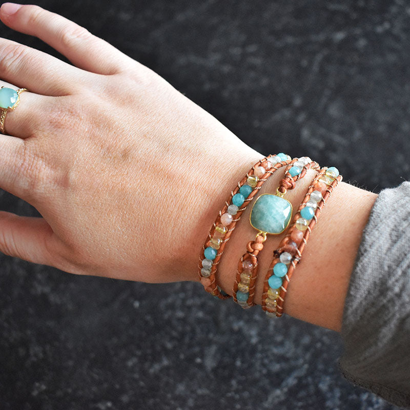 Island & Amazonite - 3 Wrap