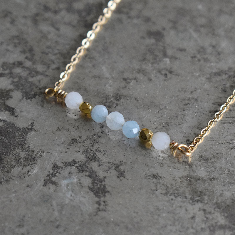 Aquamarine & Gold Necklace