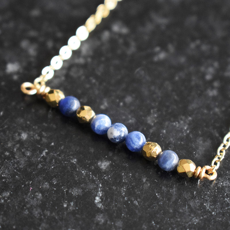 Sodalite & Gold Necklace