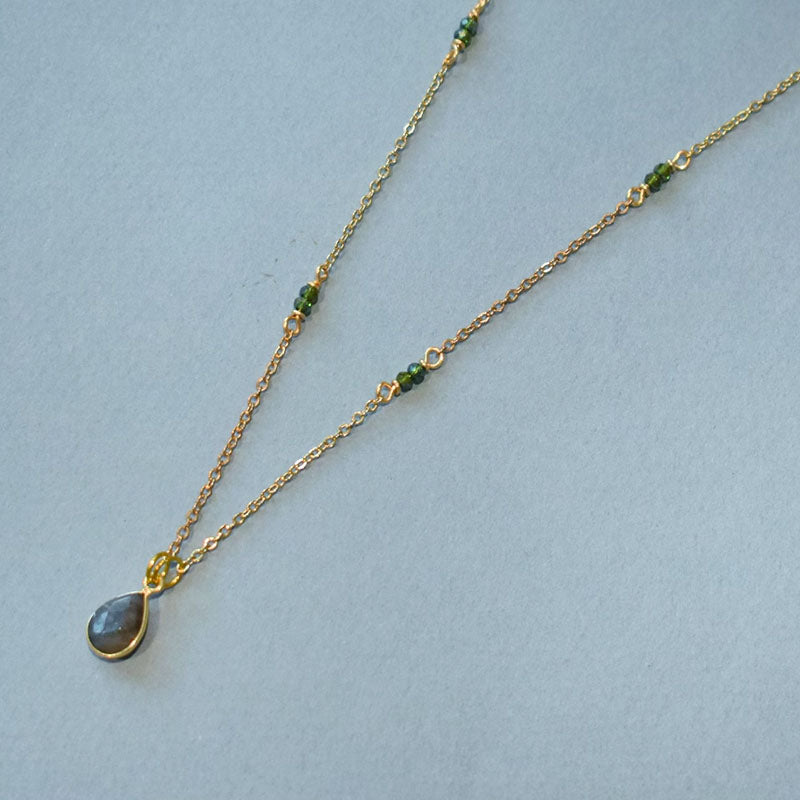 Labradorite & Forest Gold Necklace