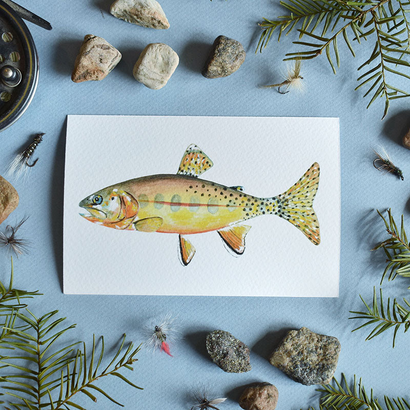 Golden Trout 4x6 Watercolor Print