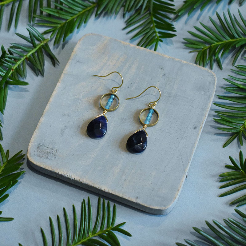 Sodalite & Apatite Earrings