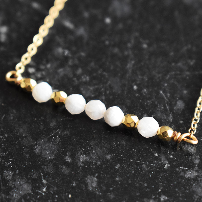 Moonstone & Gold Necklace