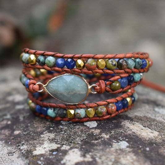 Amazonite & Mountain - 3 Wrap