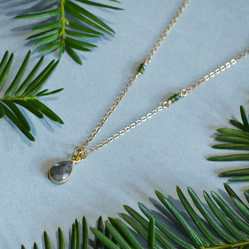 Labradorite & Forest Gold Necklace