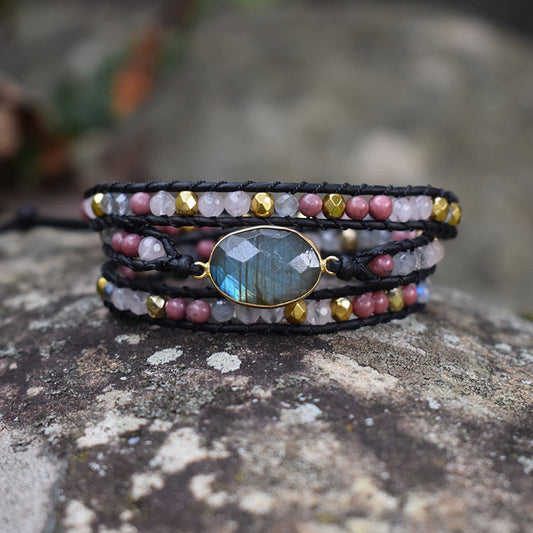 Labradorite & Rose - 3 Wrap