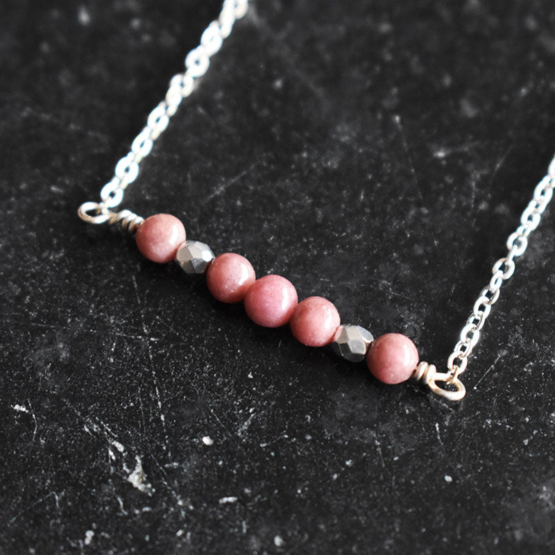 Rhodonite & Silver Necklace