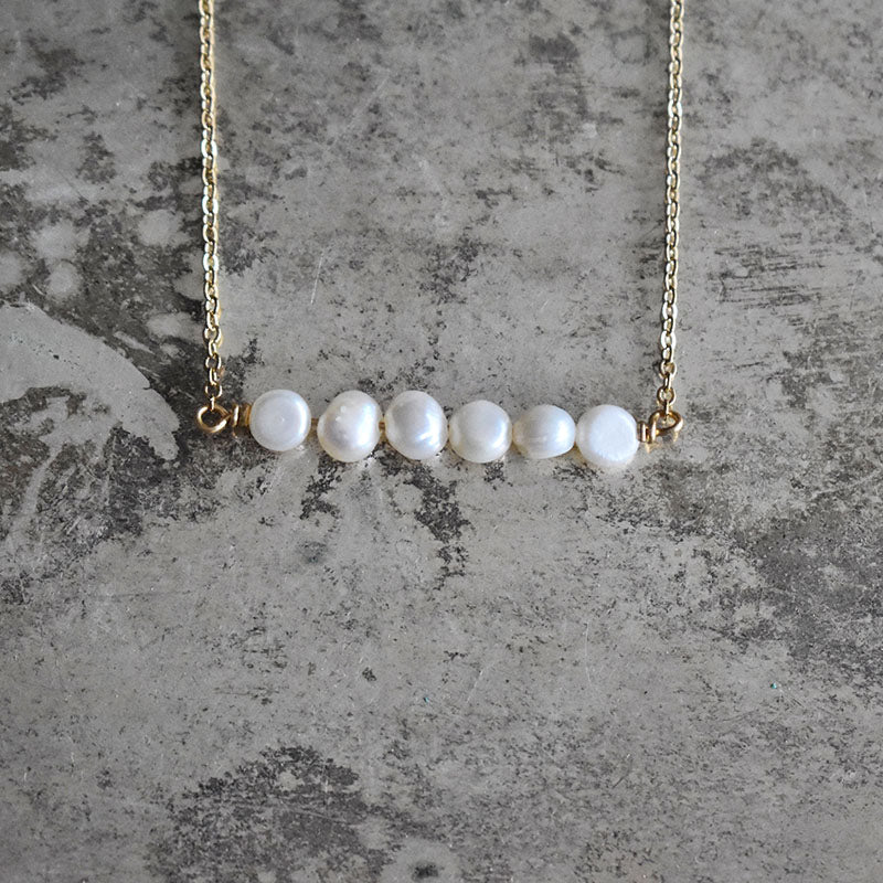 Freshwater Pearl & Gold Necklace