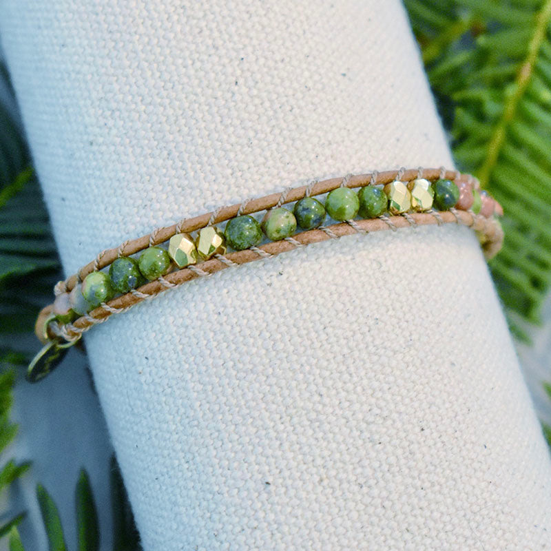 Unakite & Gold - 1 Wrap