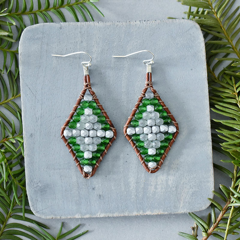 Pine Leather Earrings