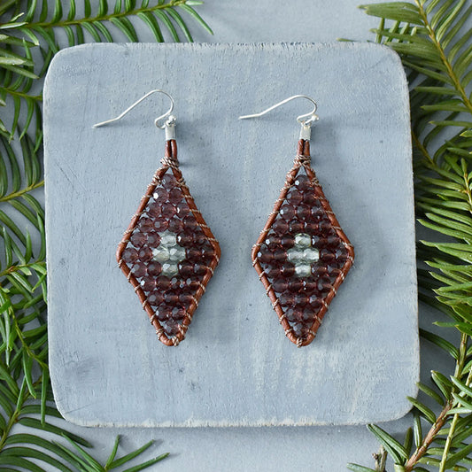 Eggplant Leather Earrings