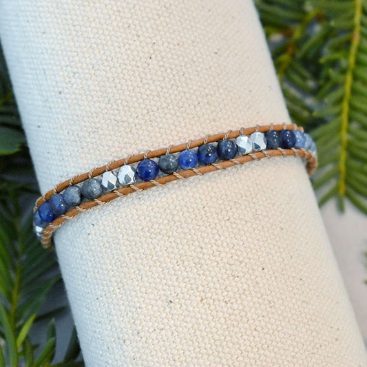 Sodalite & Silver - 1 Wrap