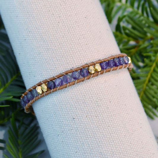 Amethyst & Gold - 1 Wrap