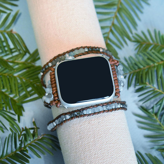 Stone - Silver Apple Watch Wrap