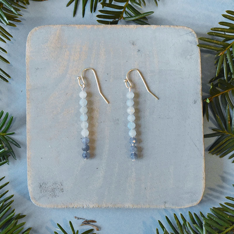 Aquamarine & Sapphire Earrings - Teton Collection