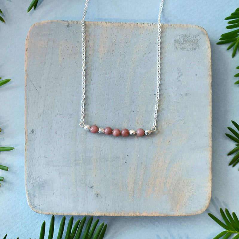 Rhodonite & Silver Necklace