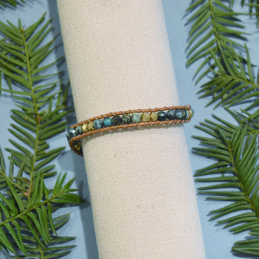 African Turquoise & Gold - 1 Wrap