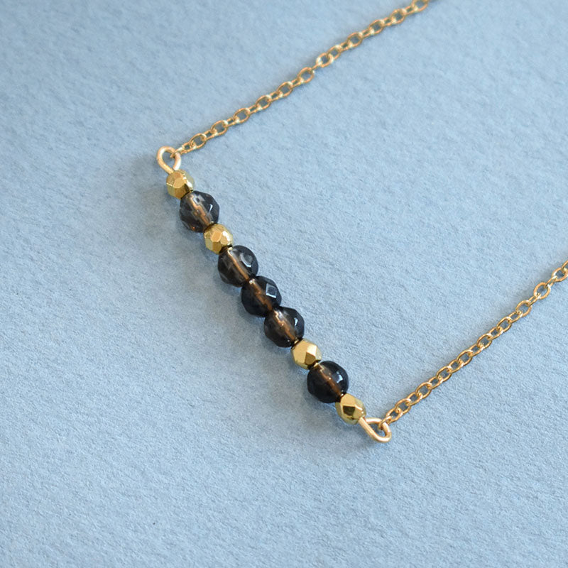 Smoky Quartz & Gold Necklace