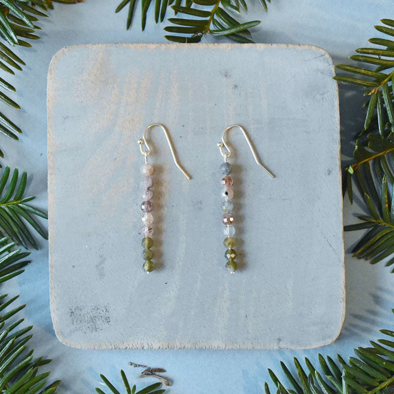 Pink Tourmaline & Labradorite Earrings