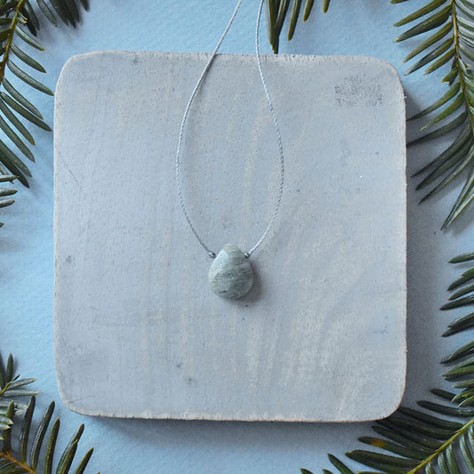 Ocean Jasper & Gray Cord Necklace