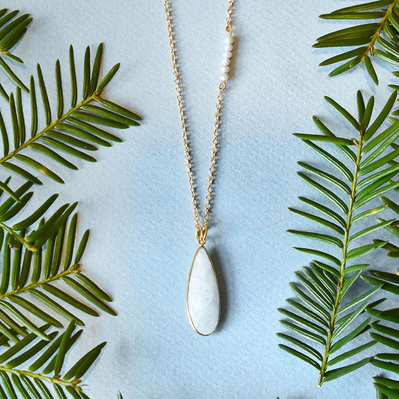 Moonstone & Pewter Necklace