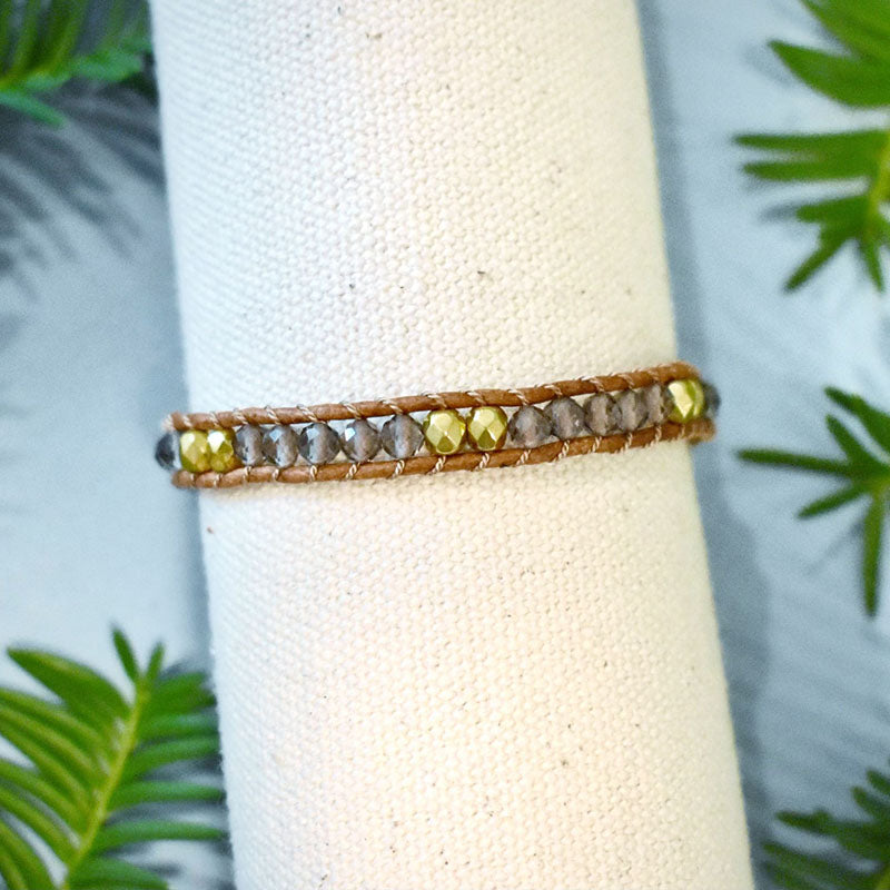 Smoky Quartz & Gold - 1 Wrap