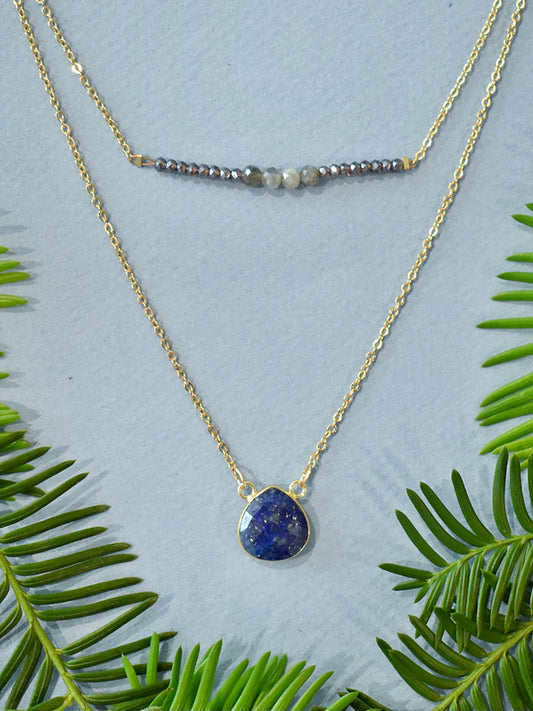 Lapis & Labradorite Tiered Necklace