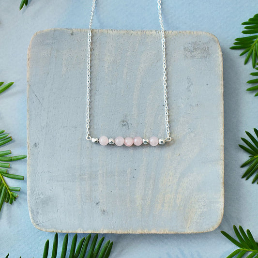 Rose Quartz & Silver Necklace