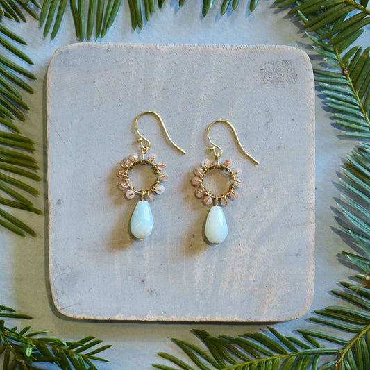 Amazonite & Sunstone Earrings