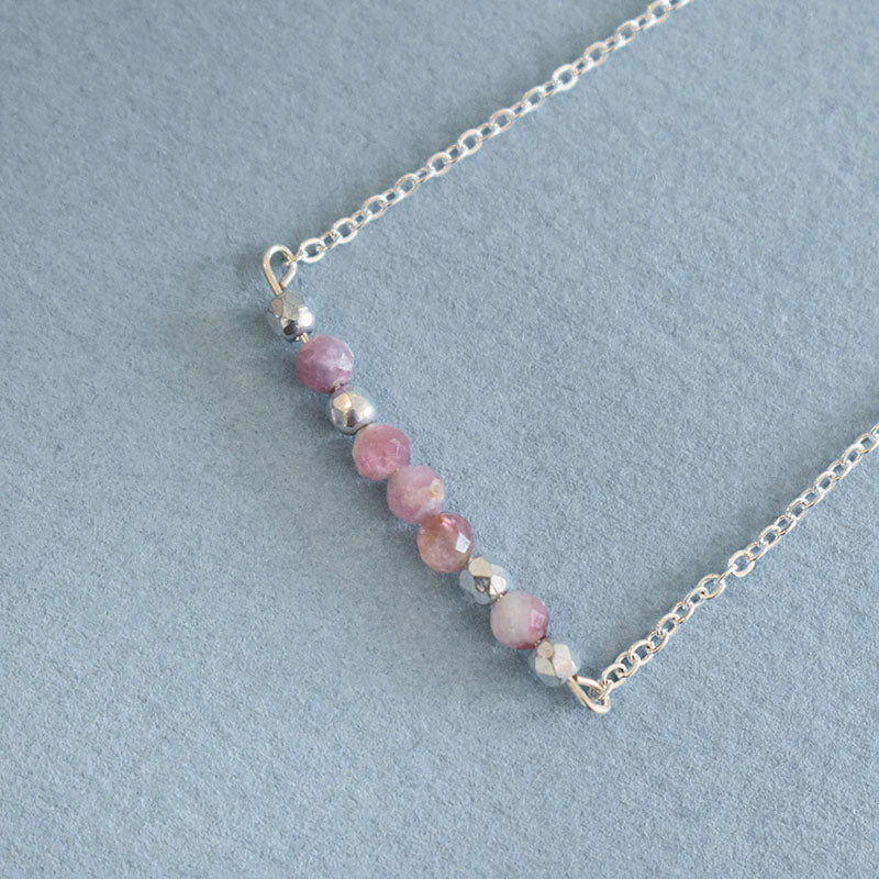 Pink Tourmaline & Silver Necklace