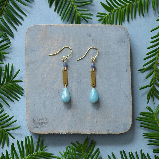 Amazonite & Sapphire Earrings