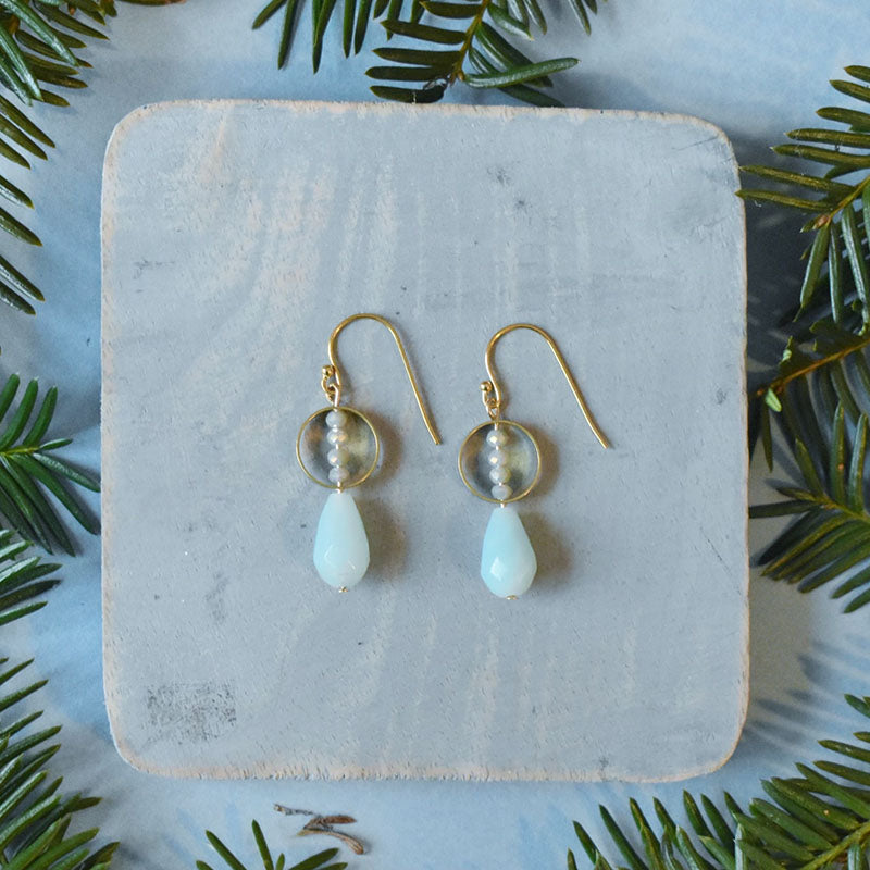 Amazonite & Pewter Earrings