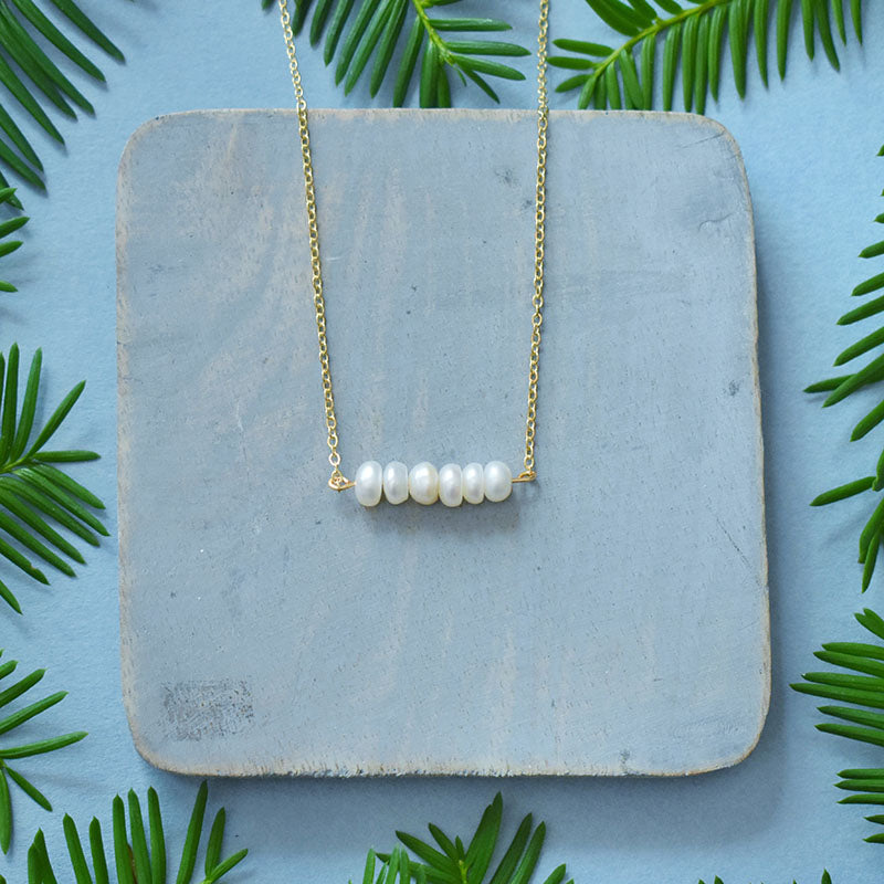 Freshwater Pearl & Gold Necklace