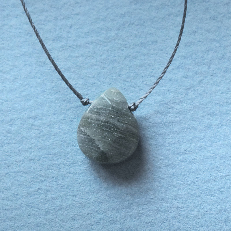 Ocean Jasper & Gray Cord Necklace