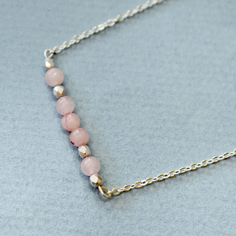 Rose Quartz & Silver Necklace