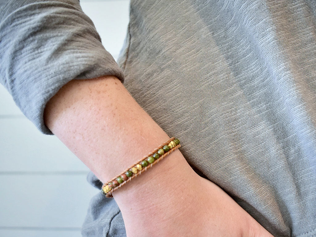 Unakite & Gold - 1 Wrap